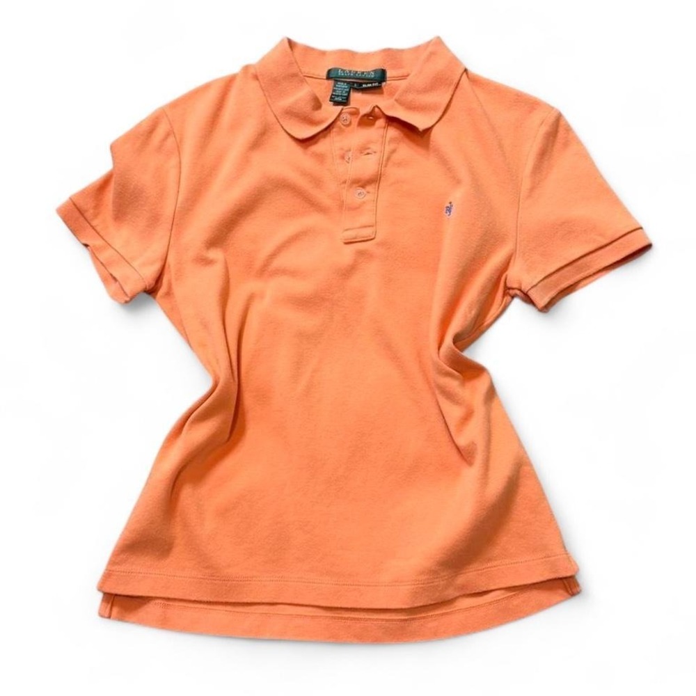 Vintage 90s Ralph Lauren Orange Slim Fit Polo Shirt, Women's Size‎ S